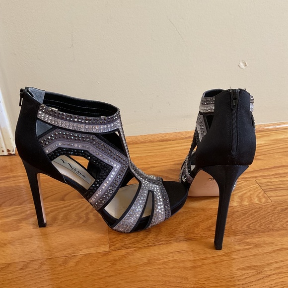 Nina Rhinestone Stiletto Sandals, Never Worn - Picture 3 of 4
